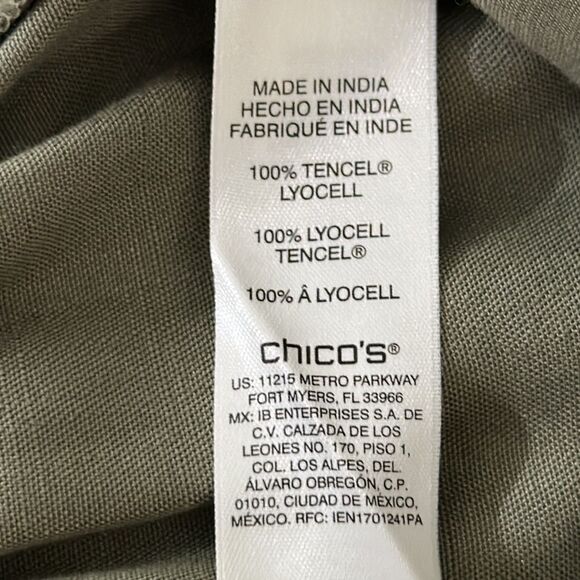 Chico’s Pants Size 2 (12) Green Crop Lightweight Flowy Lyocell - Picture 11 of 12
